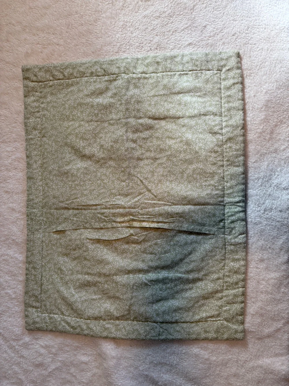 Quilted Handmade Patchwork Standard Size Pillowcases- Green & Pink